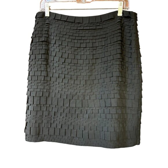 Per‎ Se Black Textured Layered Skirt Size 10 US/12 UK - Picture 1 of 8